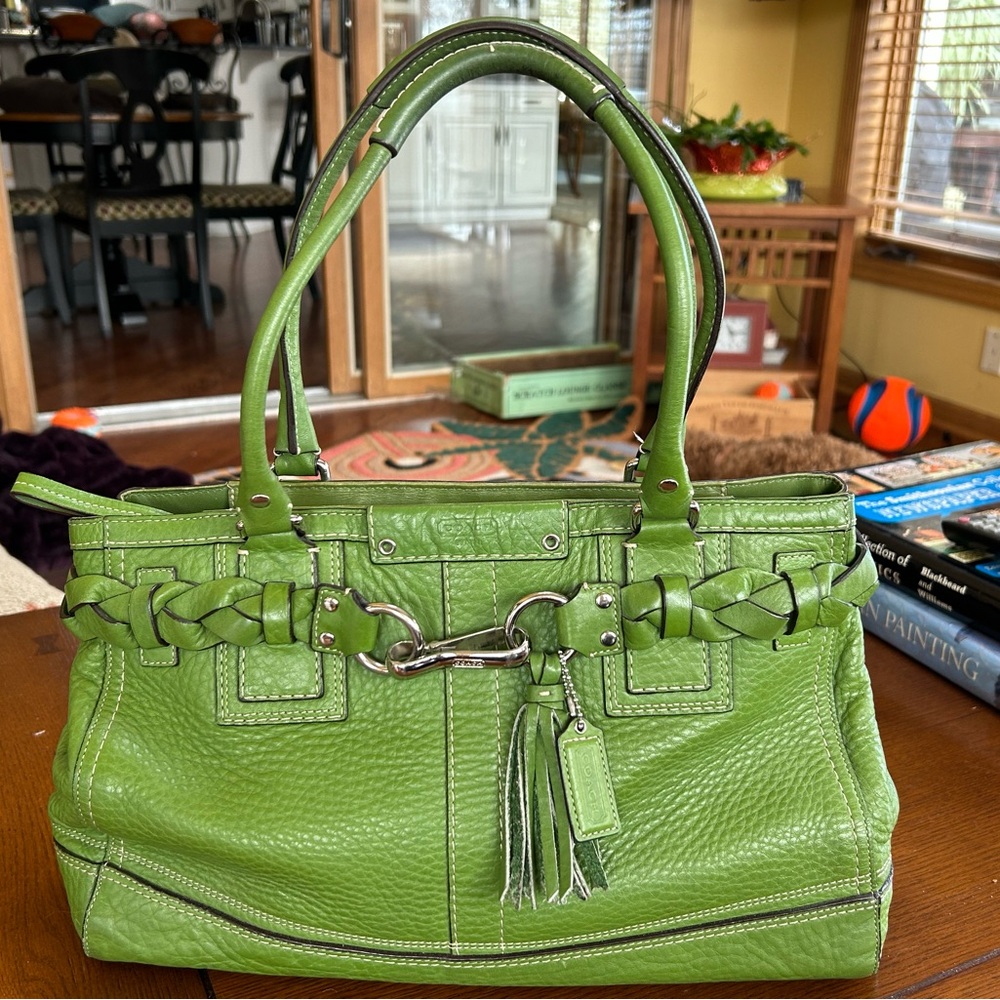 Green Coach Leather Women's Bag.